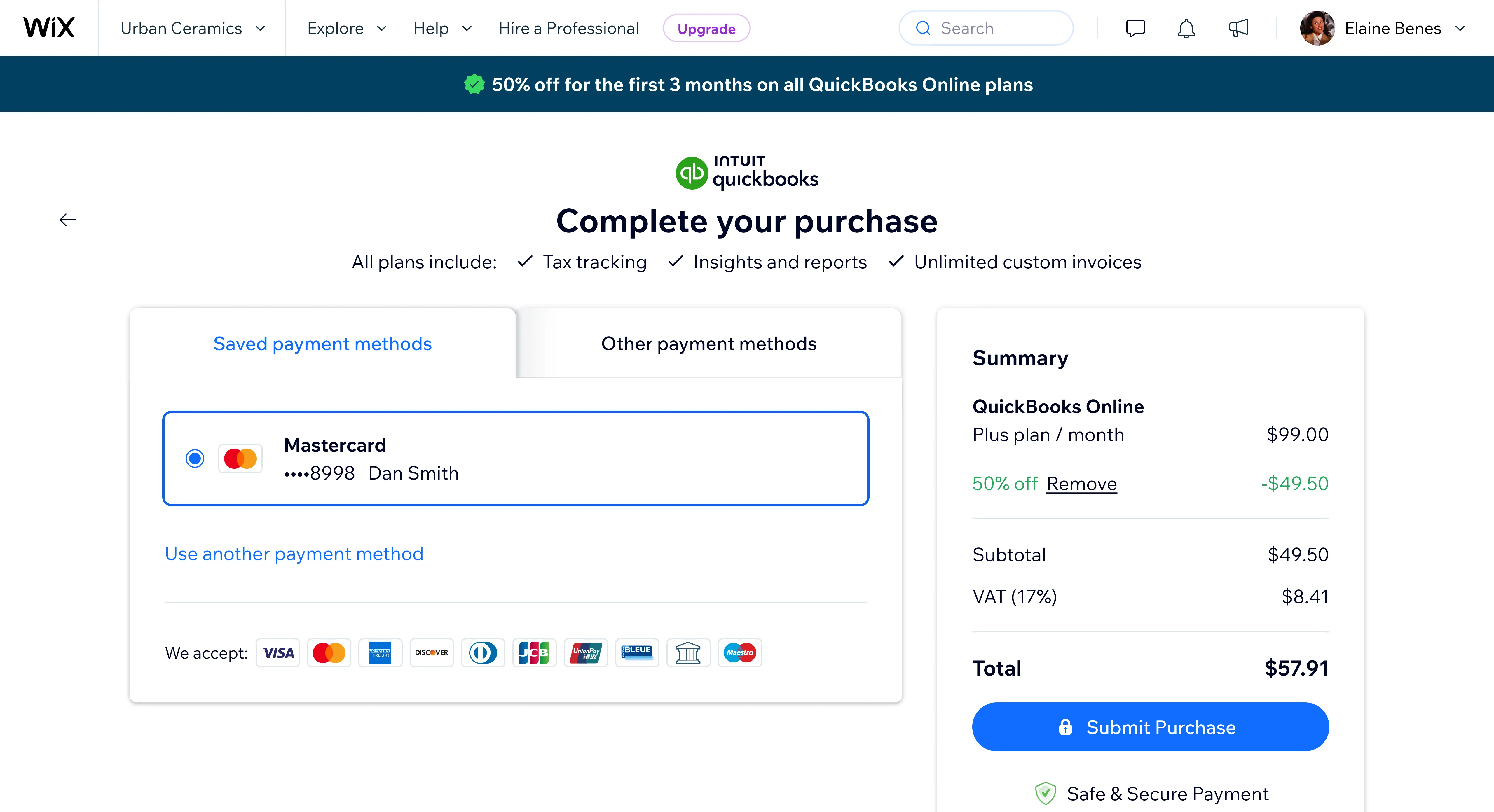 QuickBooks - purchase flow