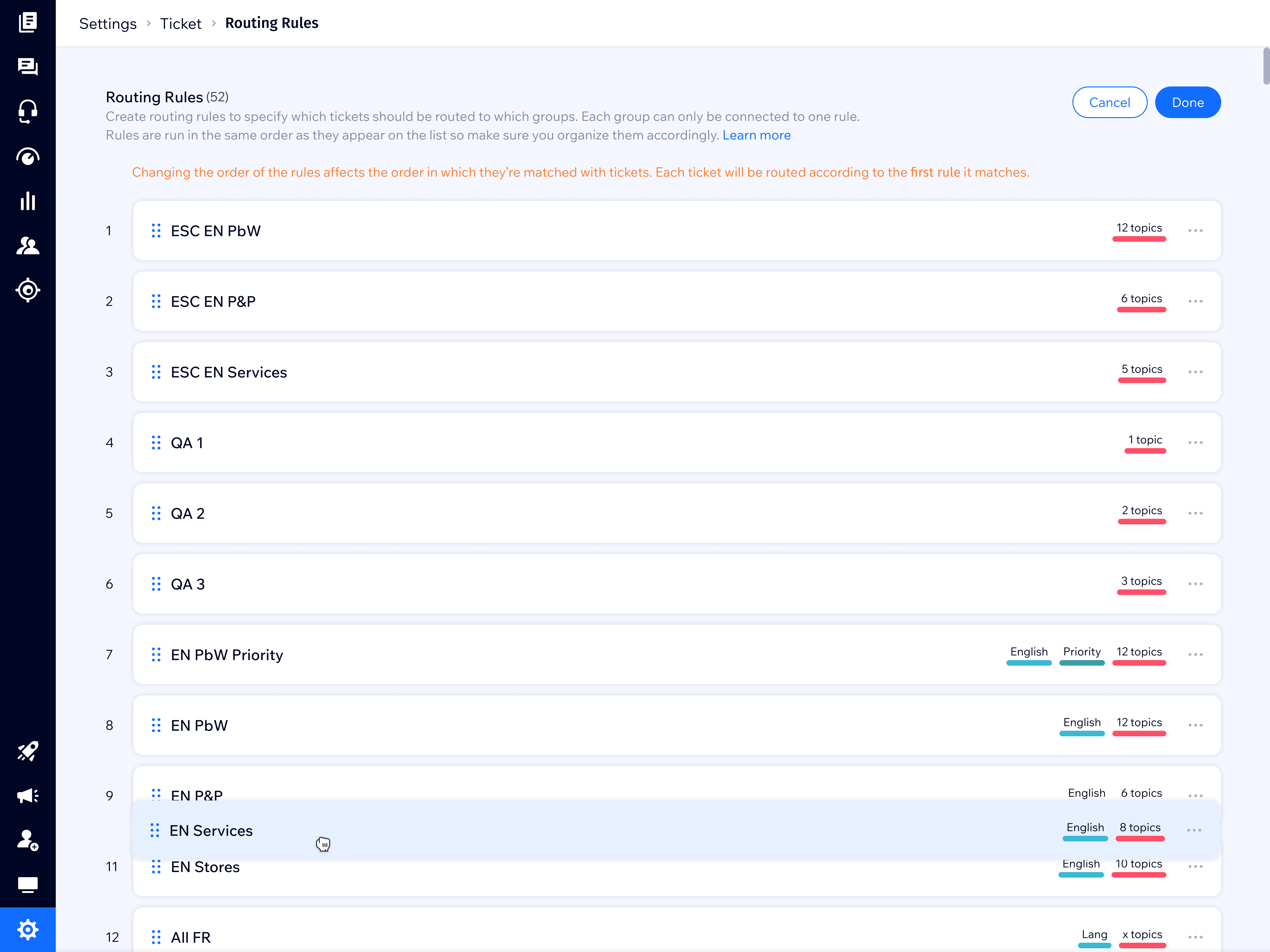 Routing Engine - rule configuration